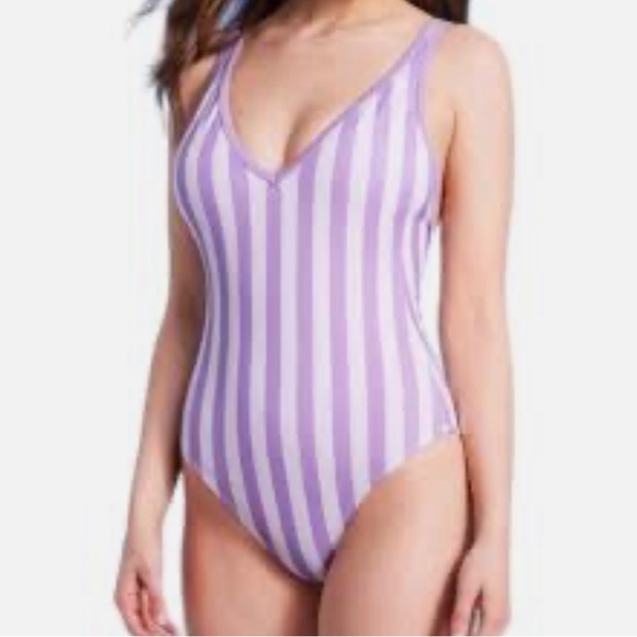 Kona Sol Turquoise & White, high cut leg with low back v cut neck & back - Picture 3 of 11